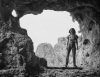 Fanny in the cave of ancient man, Mt. Carmel - 1978